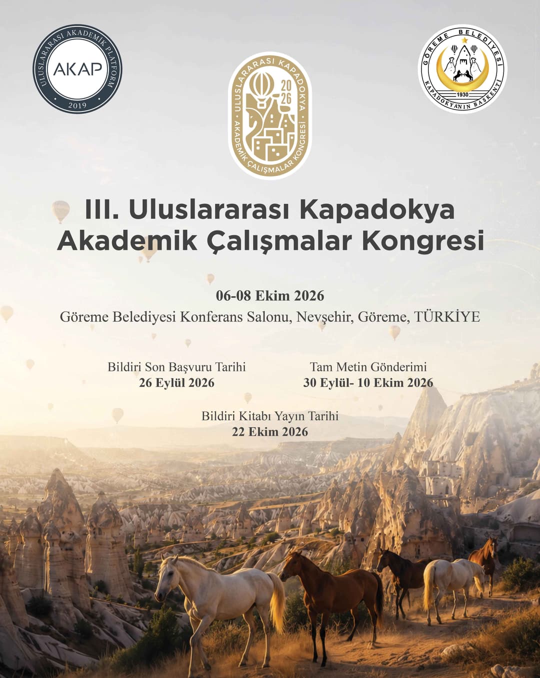 III. Uluslararası Kapadokya Akademik Çalışmalar Kongresi | Göreme