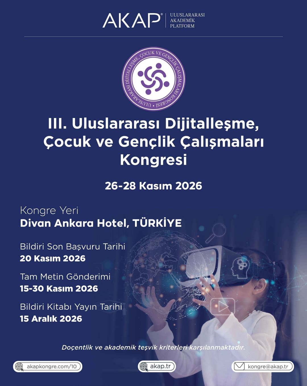 III. Uluslararası Dijitalleşme, Çocuk ve Gençlik Çalışmaları Kongresi