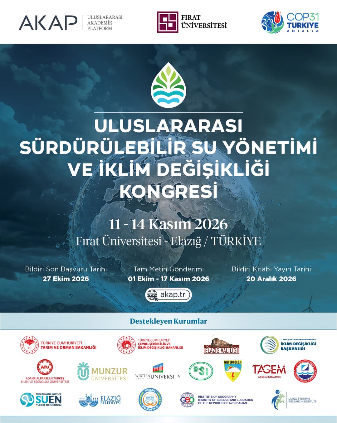 Uluslararası Sürdürülebilir Su Yönetimi ve İklim Değişikliği Kongresi 2026