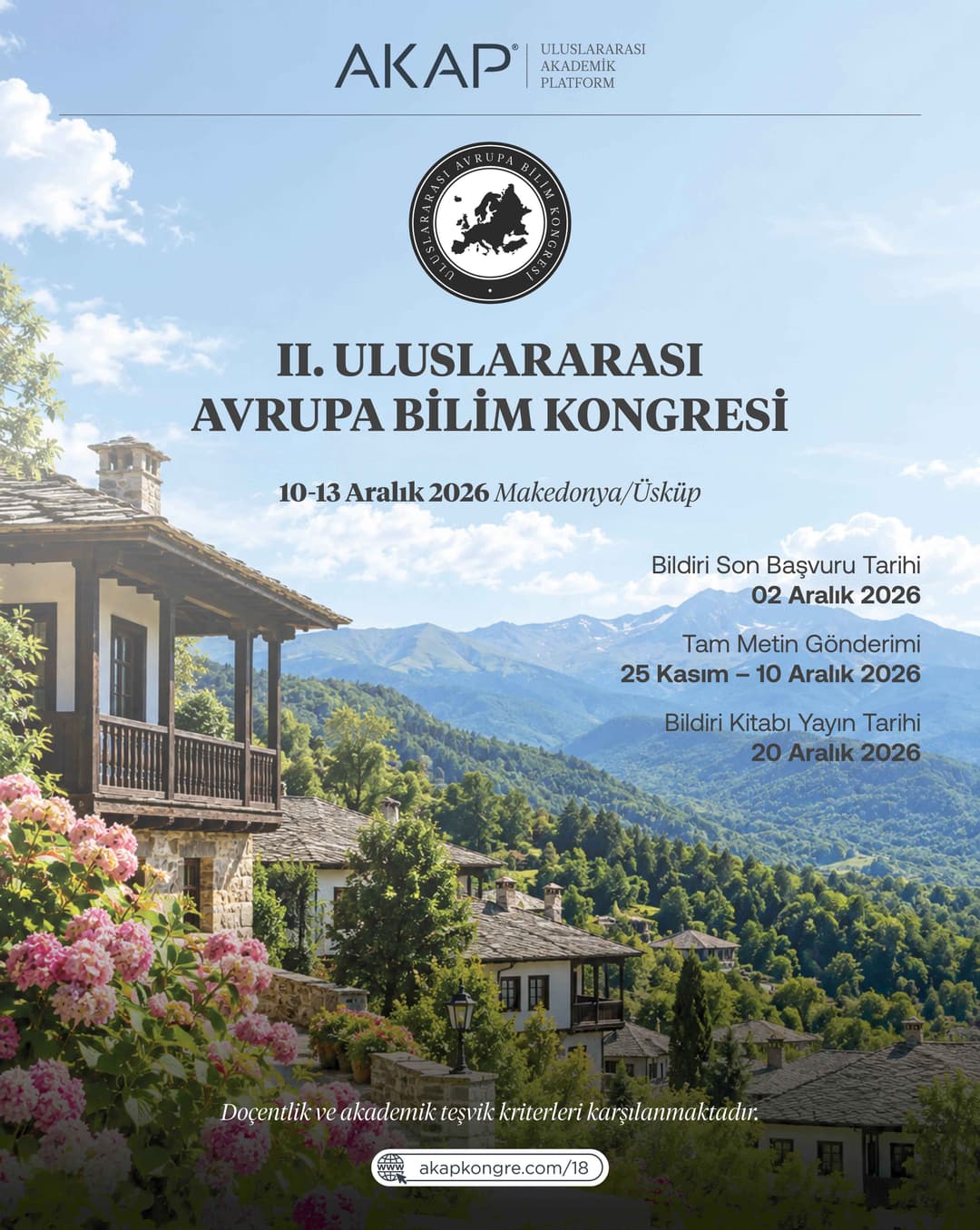 II. Uluslararası Avrupa Bilim Kongresi 2026 | Üsküp, Kuzey Makedonya