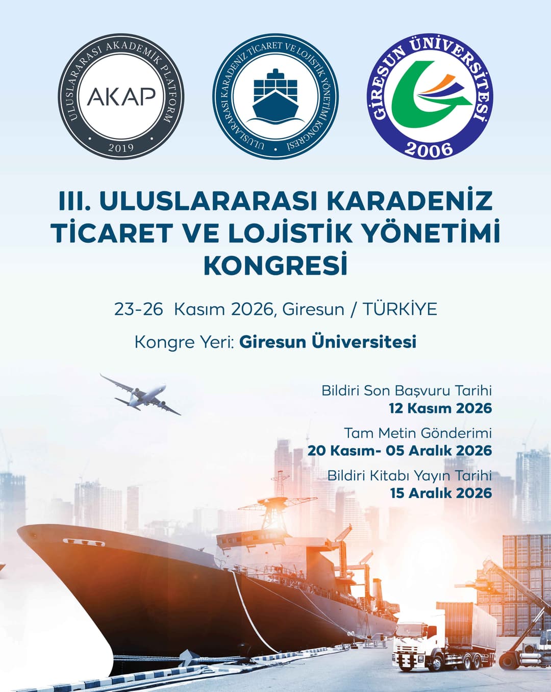 III. Uluslararası Karadeniz Ticaret ve Lojistik Yönetimi Kongresi | Giresun 2026
